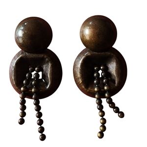 Vintage Bronze Statement Earrings